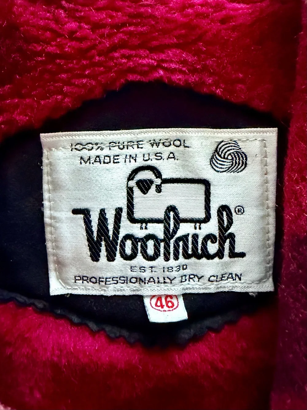 Vintage Woolrich Red Black Cream Plaid Men's Classic Coat